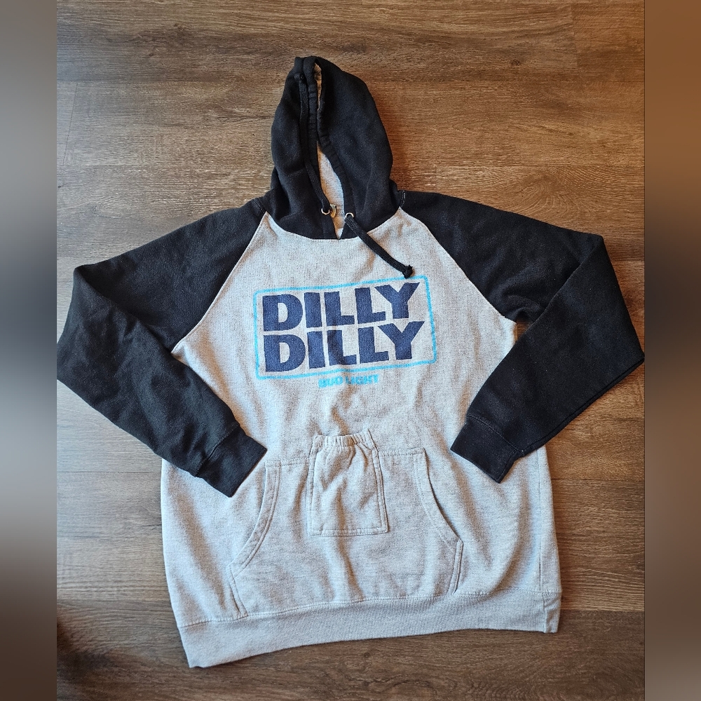 Brew City Dilly Dilly Budlight hoodie sweatshirt with beer pocket size large
